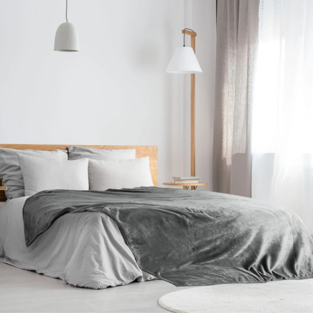 Charcoal Flannel Fleece Blanket