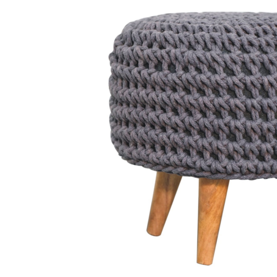 Grey Oblong Footstool