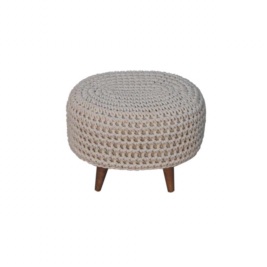 White Oblong Footstool