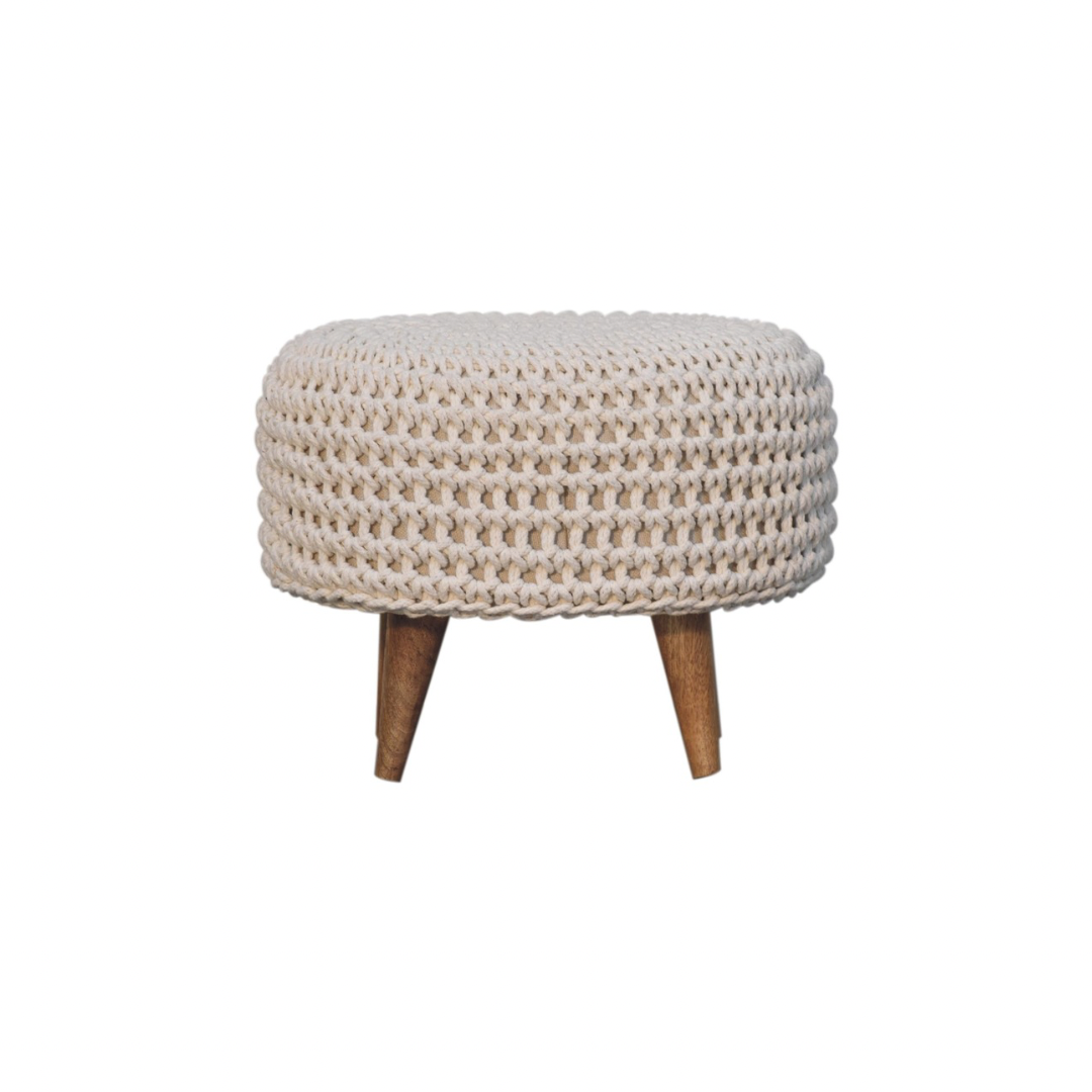 White Oblong Footstool