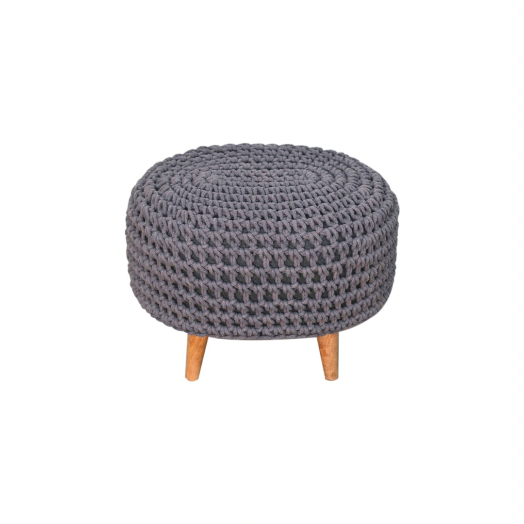 Grey Oblong Footstool