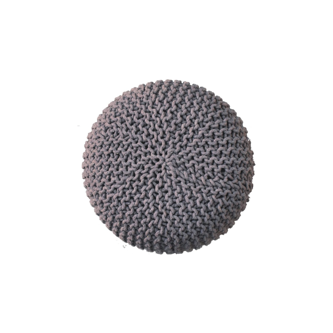 Grey Round Footstool