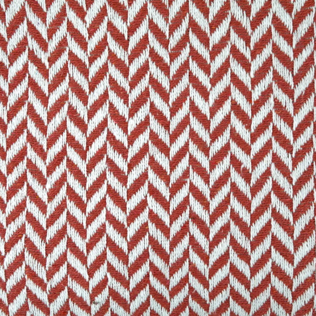 Burnt Orange Chevron Pattern Cotton Throw Blanket