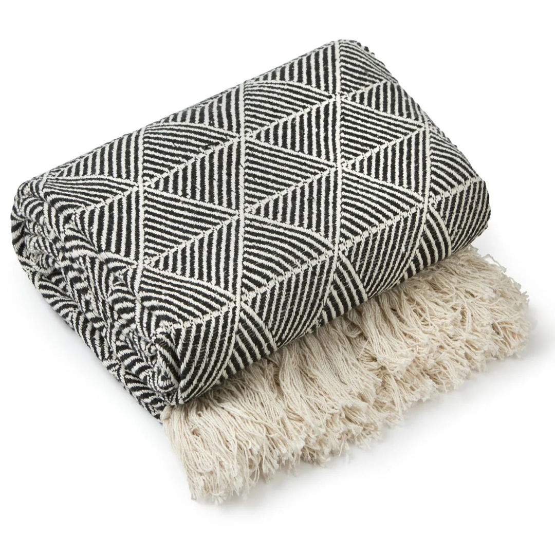 Black Zahra Throw Blanket