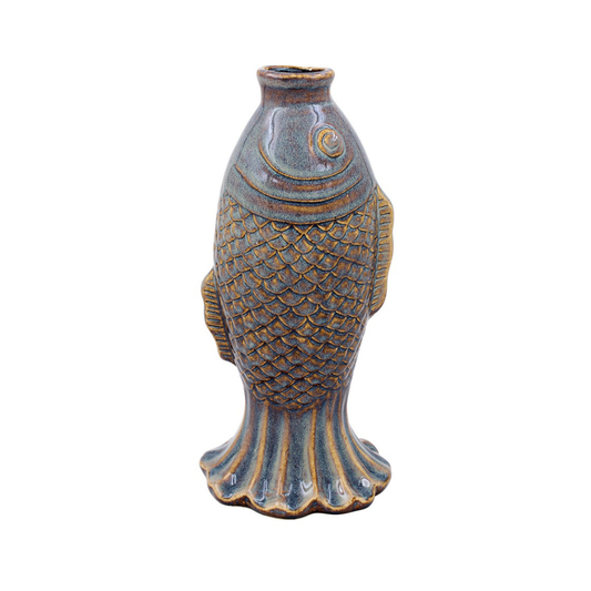 Blue Glaze Fish Vase