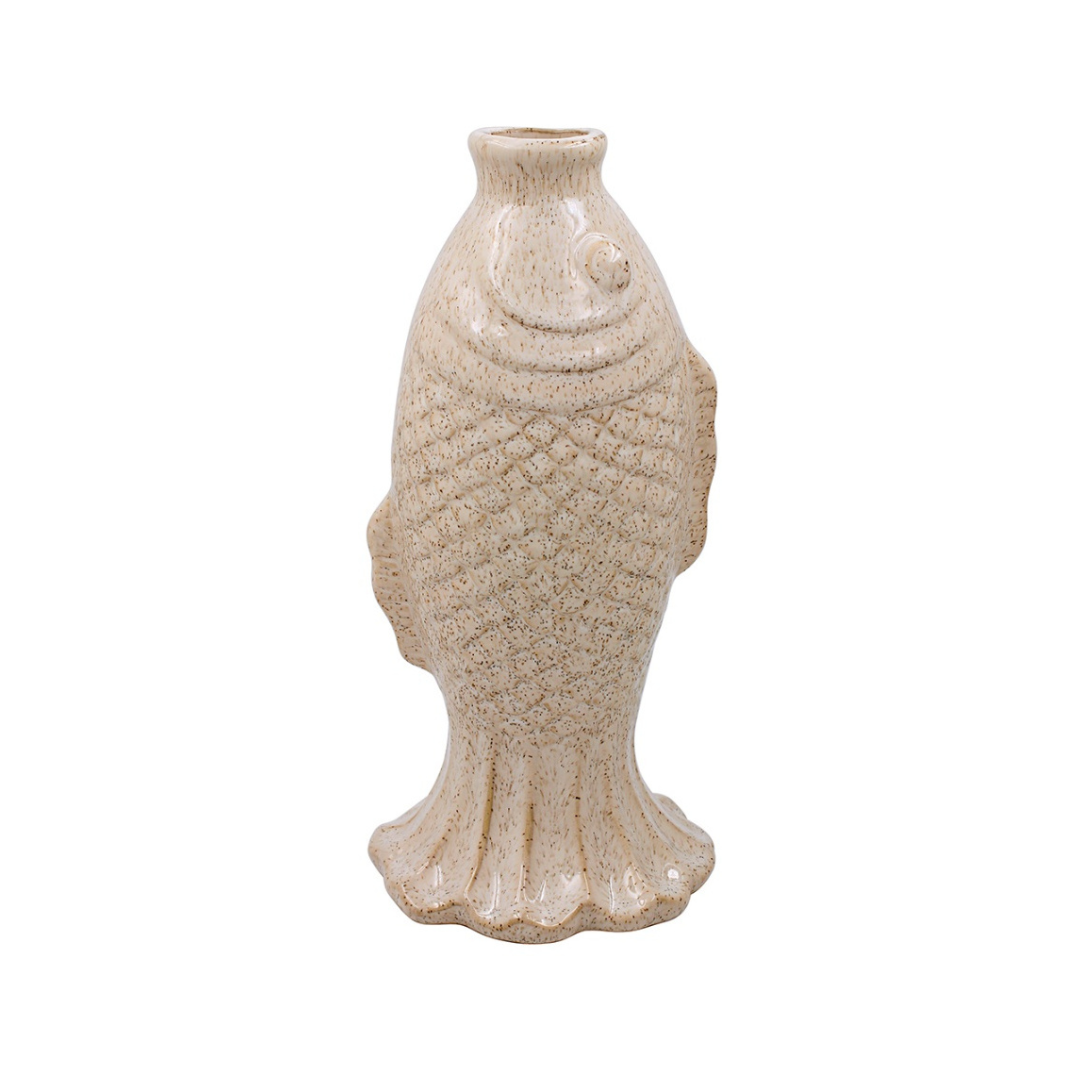 Beige Glaze Fish Vase