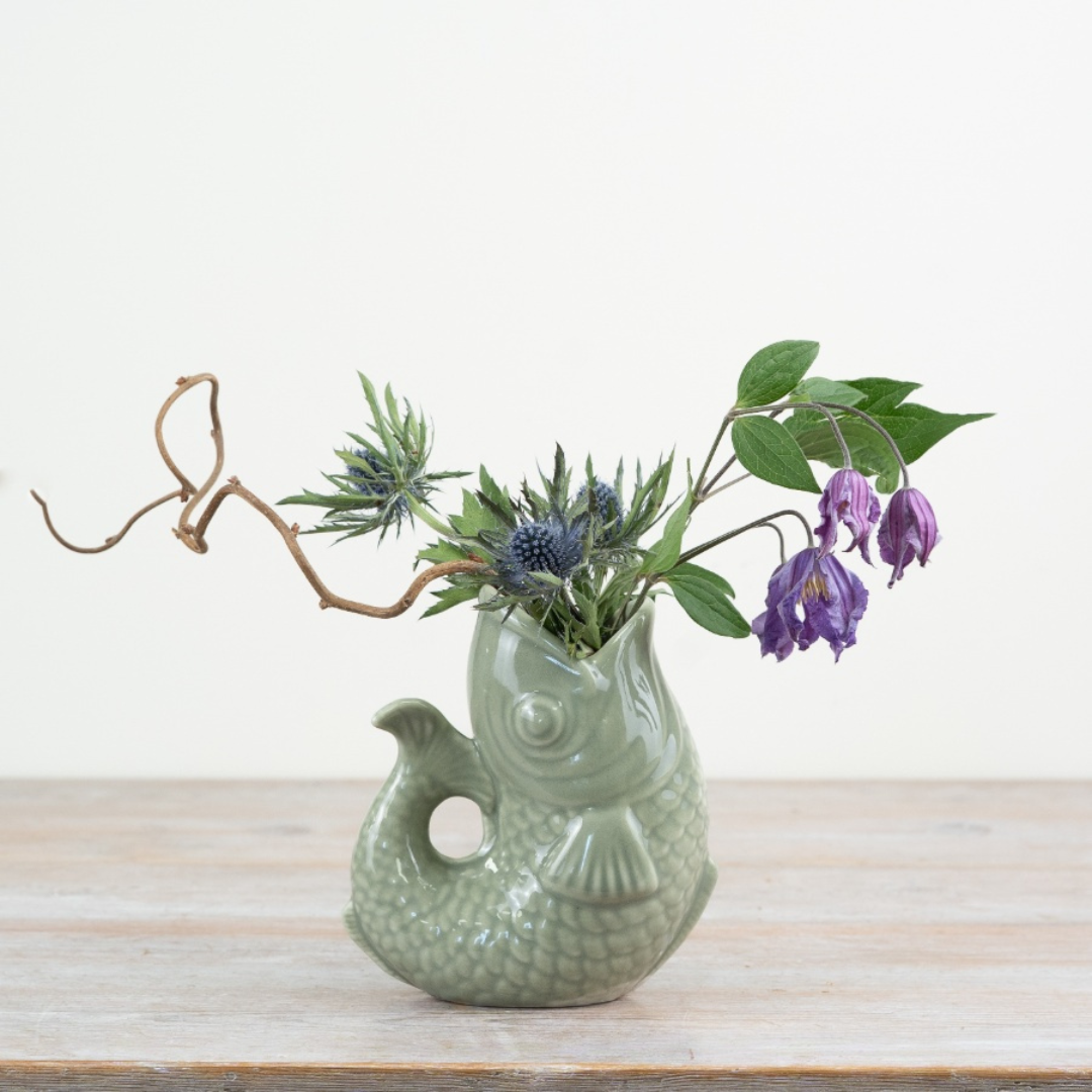 Sage Green Fish Vase