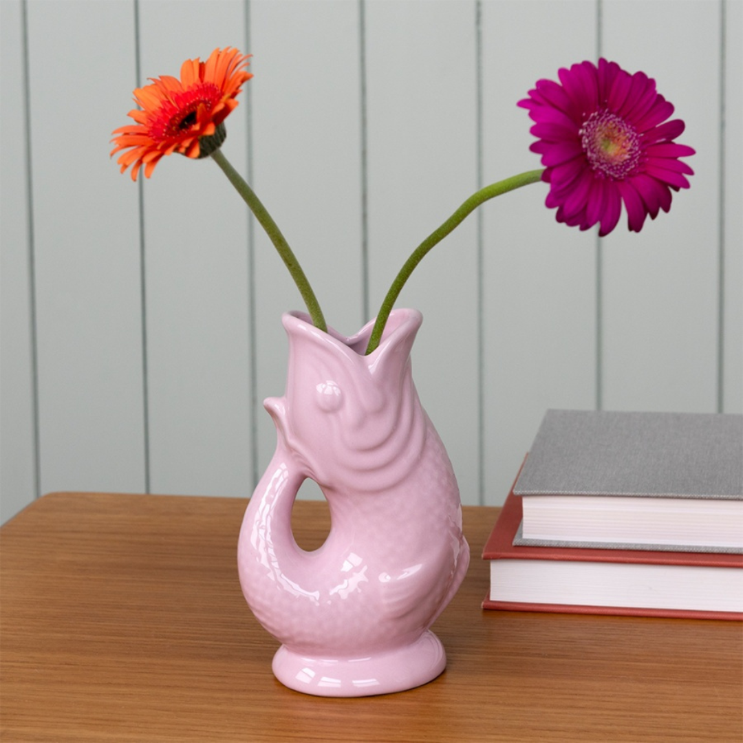 Pink Ceramic Fish Vase