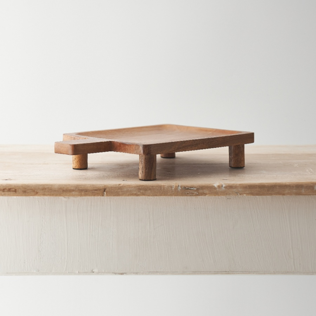 Wooden Square Tray With Feet