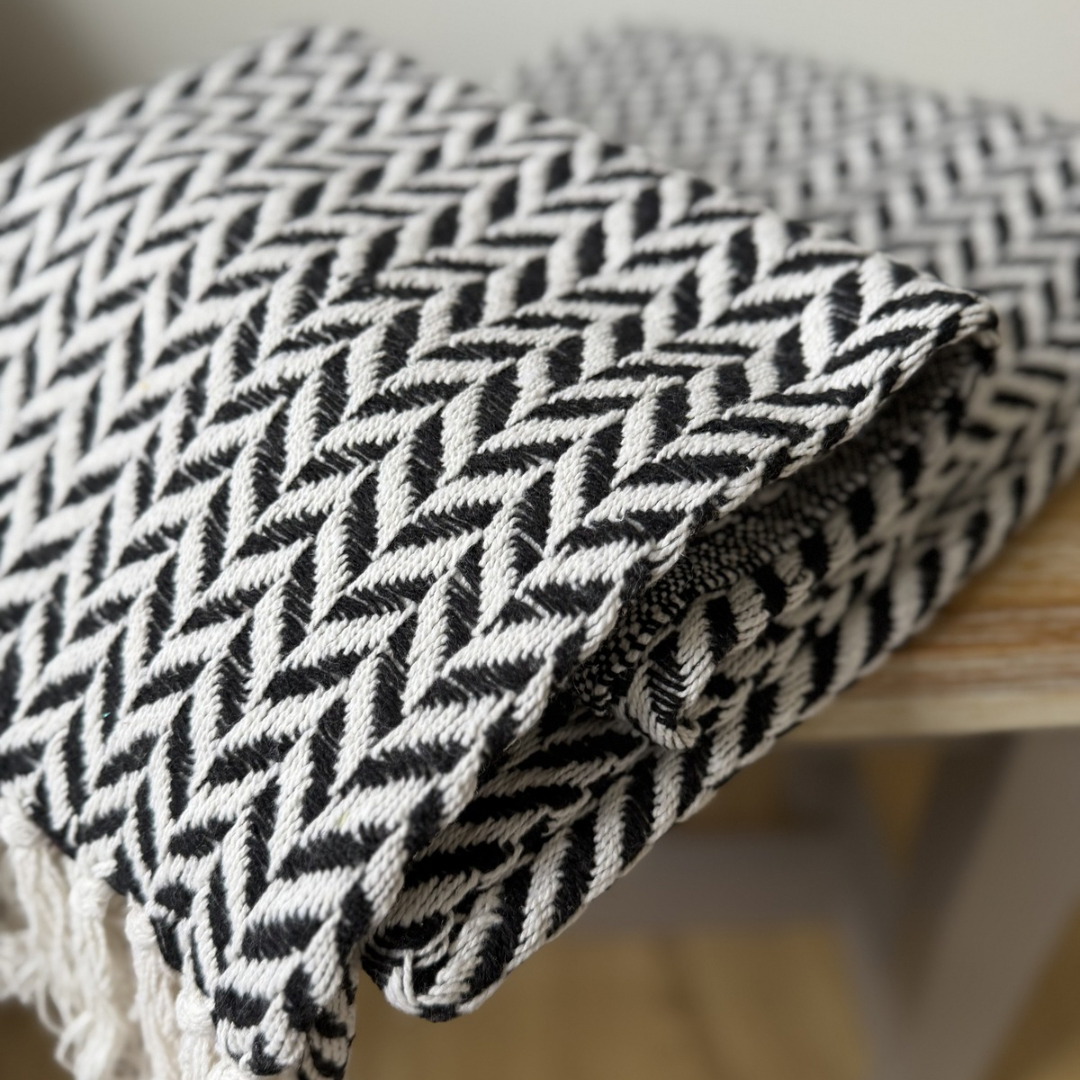 Black Chevron Throw Blanket