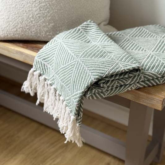 Pistachio Zahra Throw Blanket
