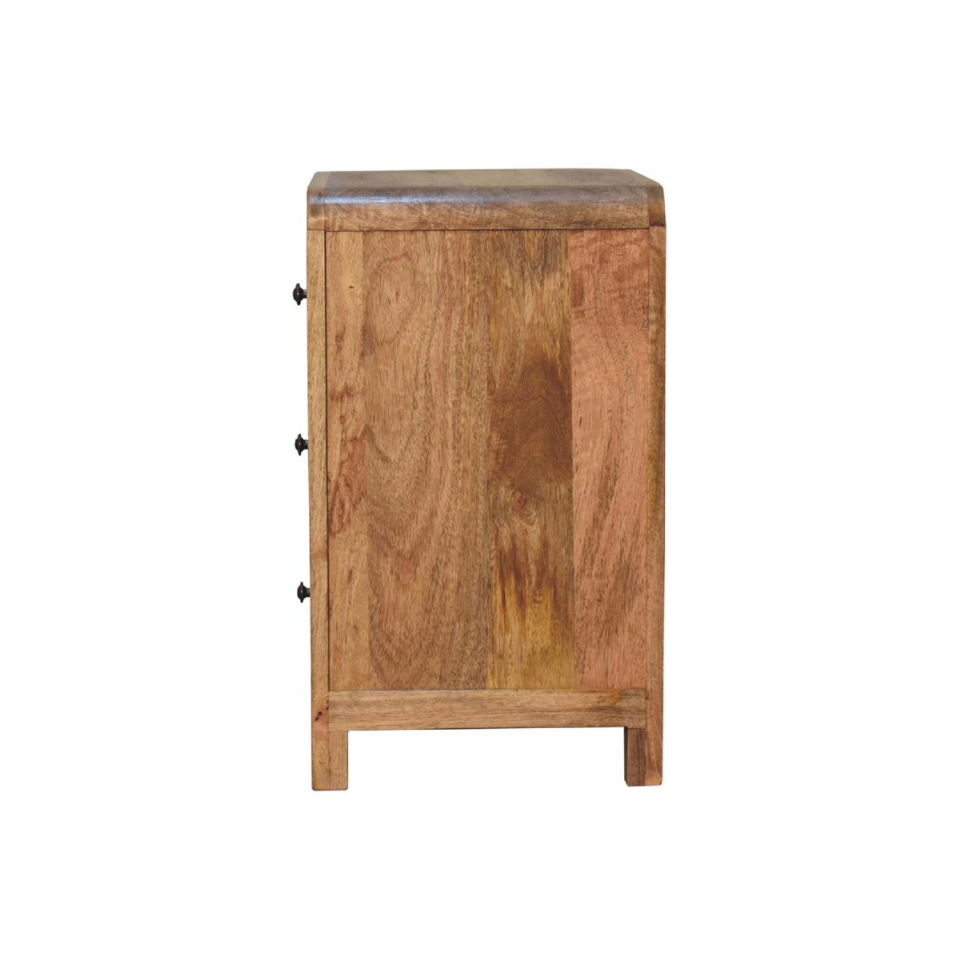Aspen Oak Style 3 Drawer Bedside Table