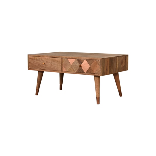 Oak-ish Copper Inlay Coffee Table