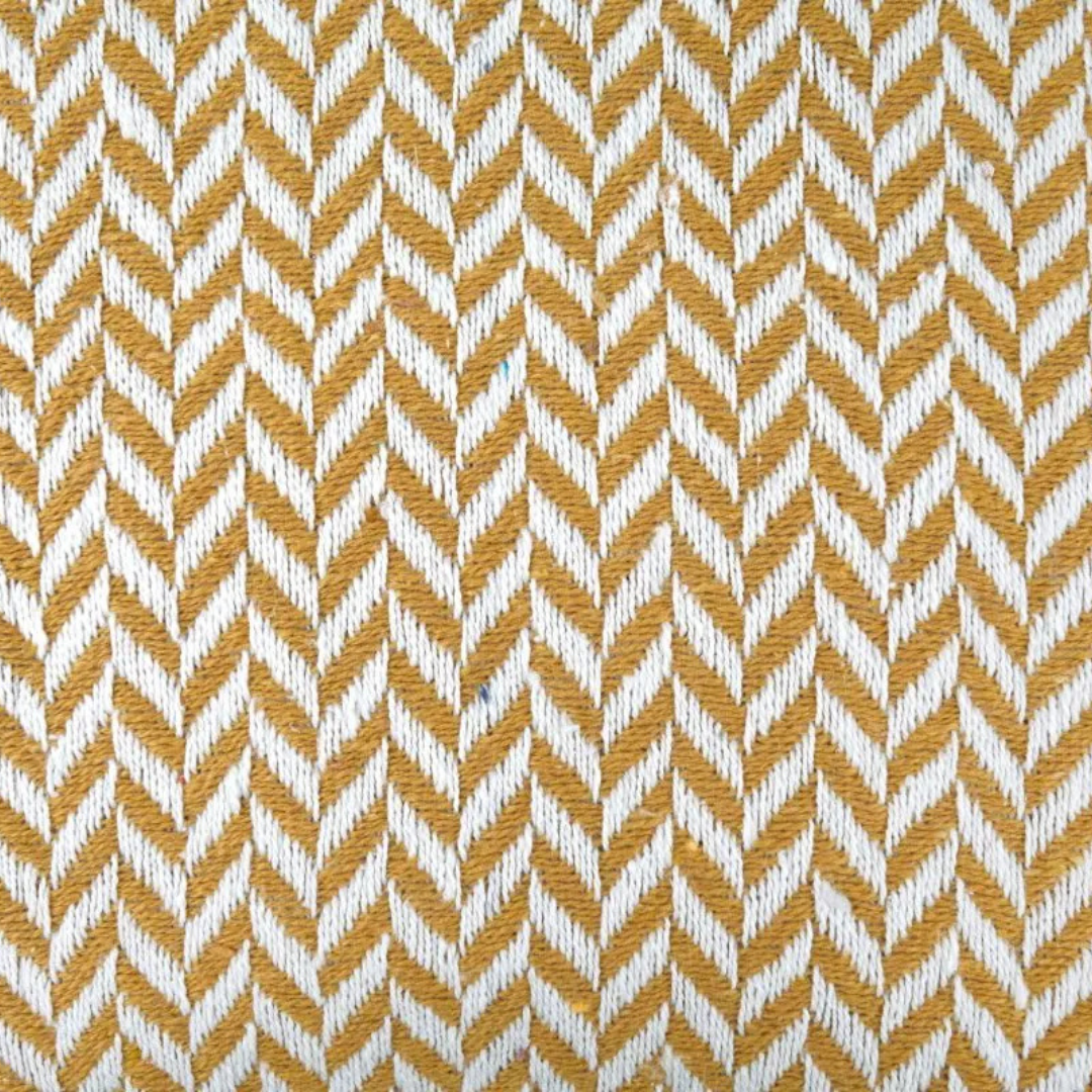 Ochre Chevron Pattern Cotton Throw Blanket