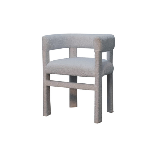 White Boucle Occasional Chair