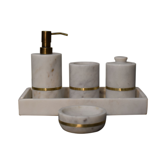 Brass Inlay Bathroom Set of 5