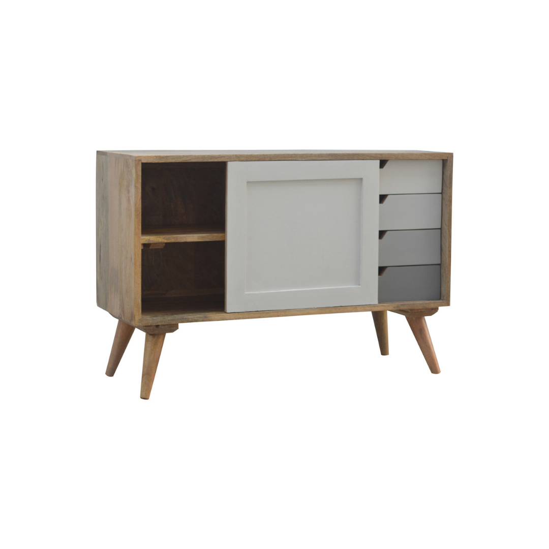 Grey Gradient Sliding Sideboard