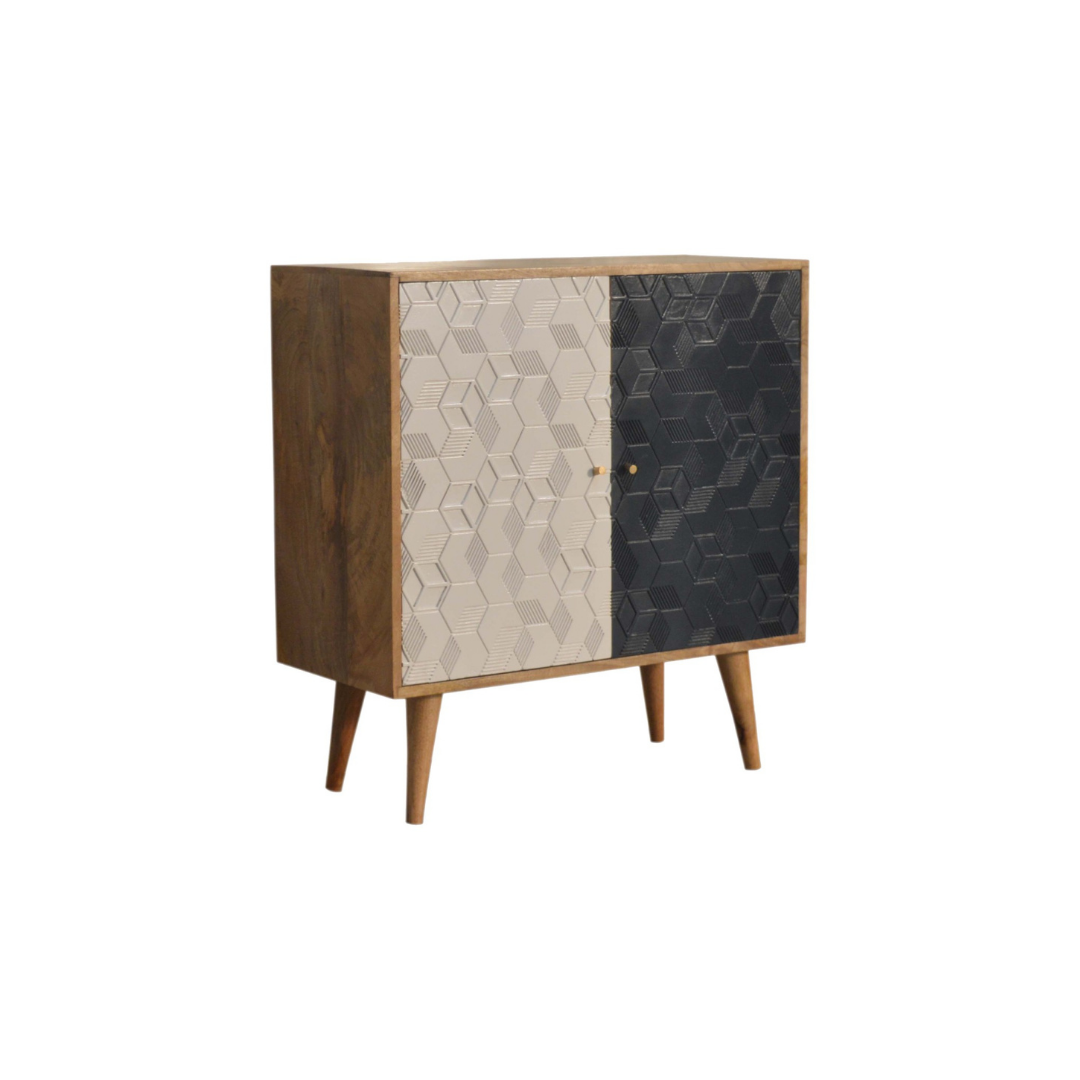 Acadia White and Navy Cabinet