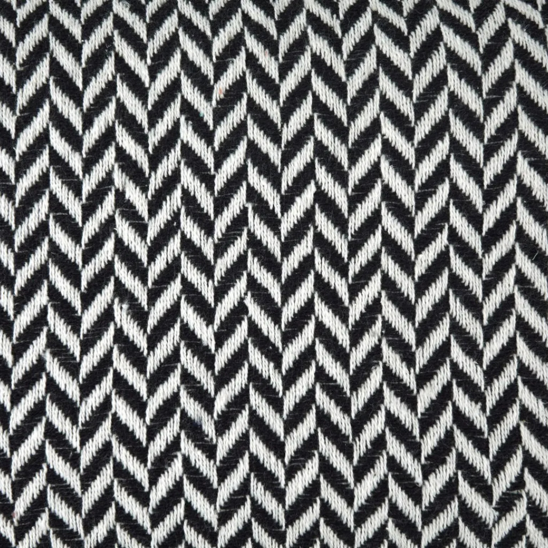 Black Chevron Pattern Cotton Throw Blanket