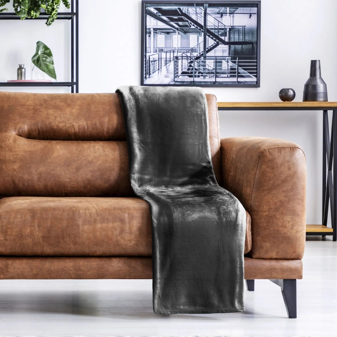 Charcoal Flannel Fleece Blanket