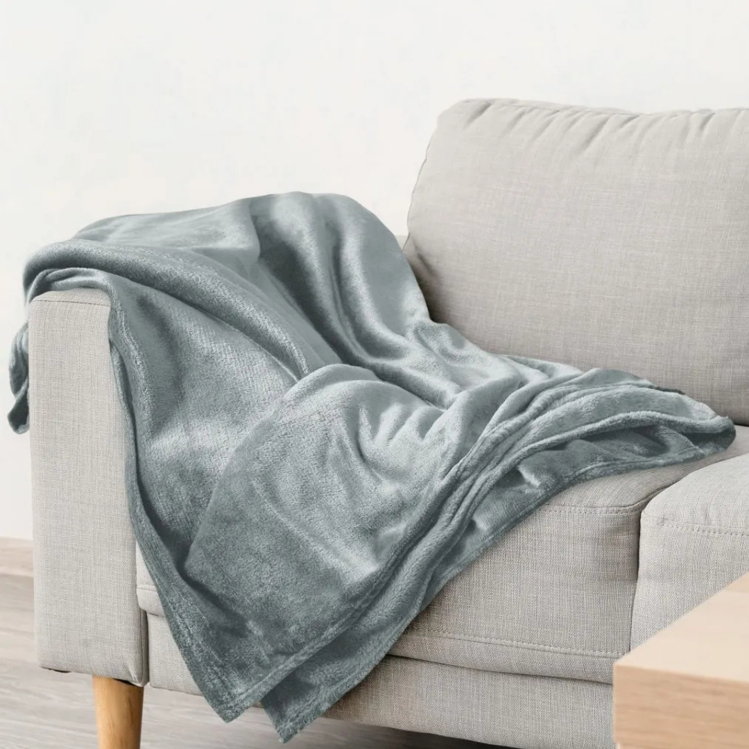 Silver Flannel Fleece Blanket