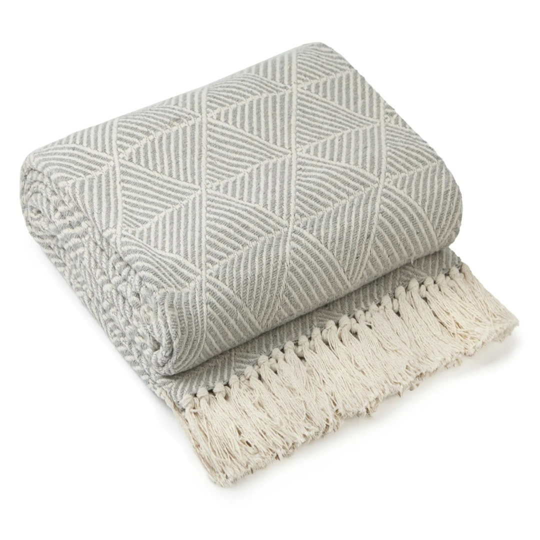 Silver Zahra Throw Blanket