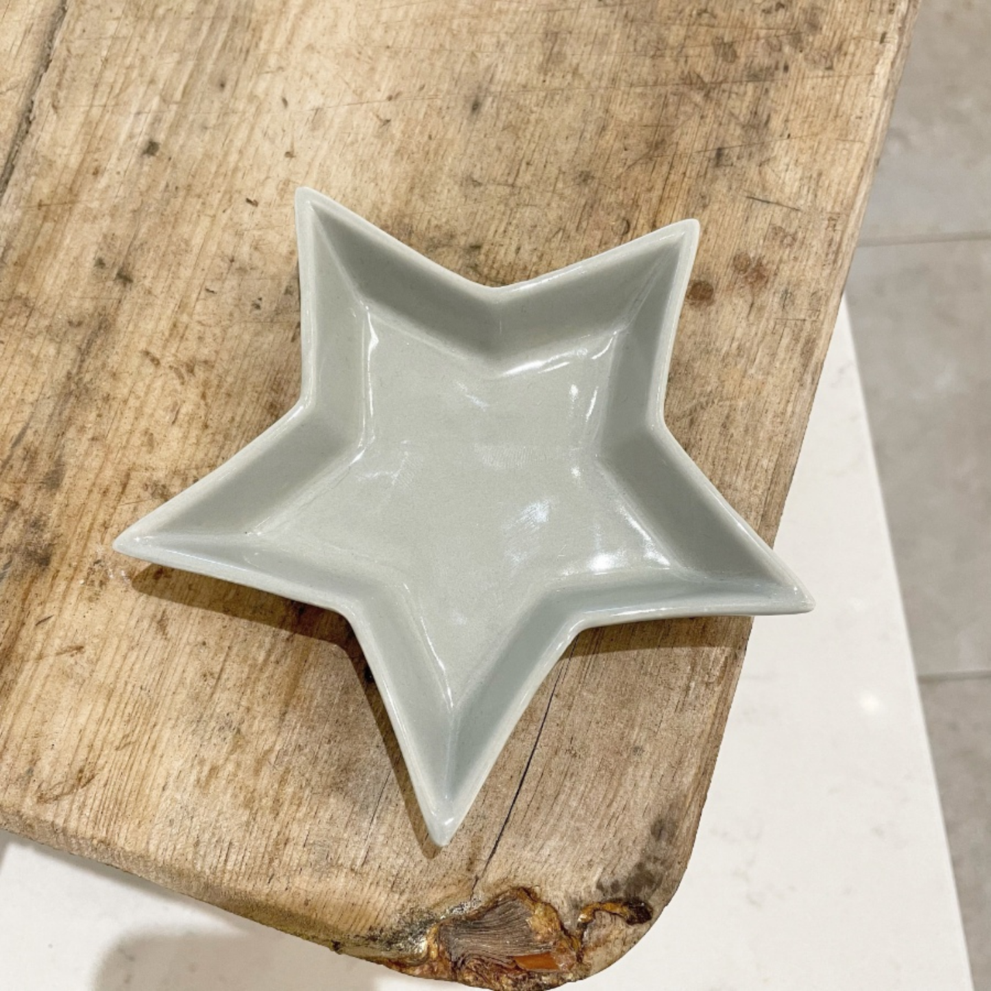 Grey Ceramic Star Trinket Dish