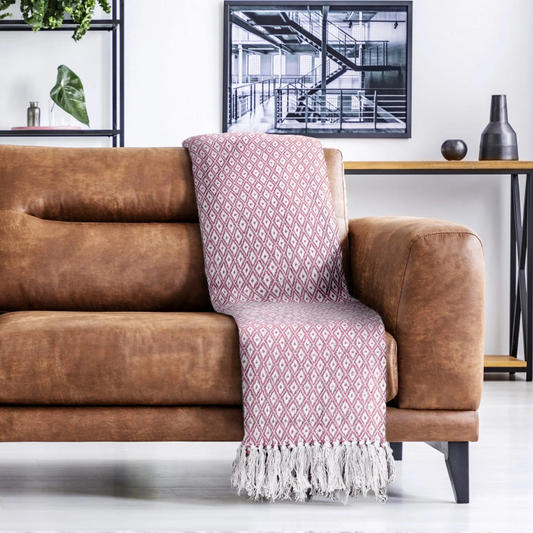Stockholm Cotton Throw in Blush