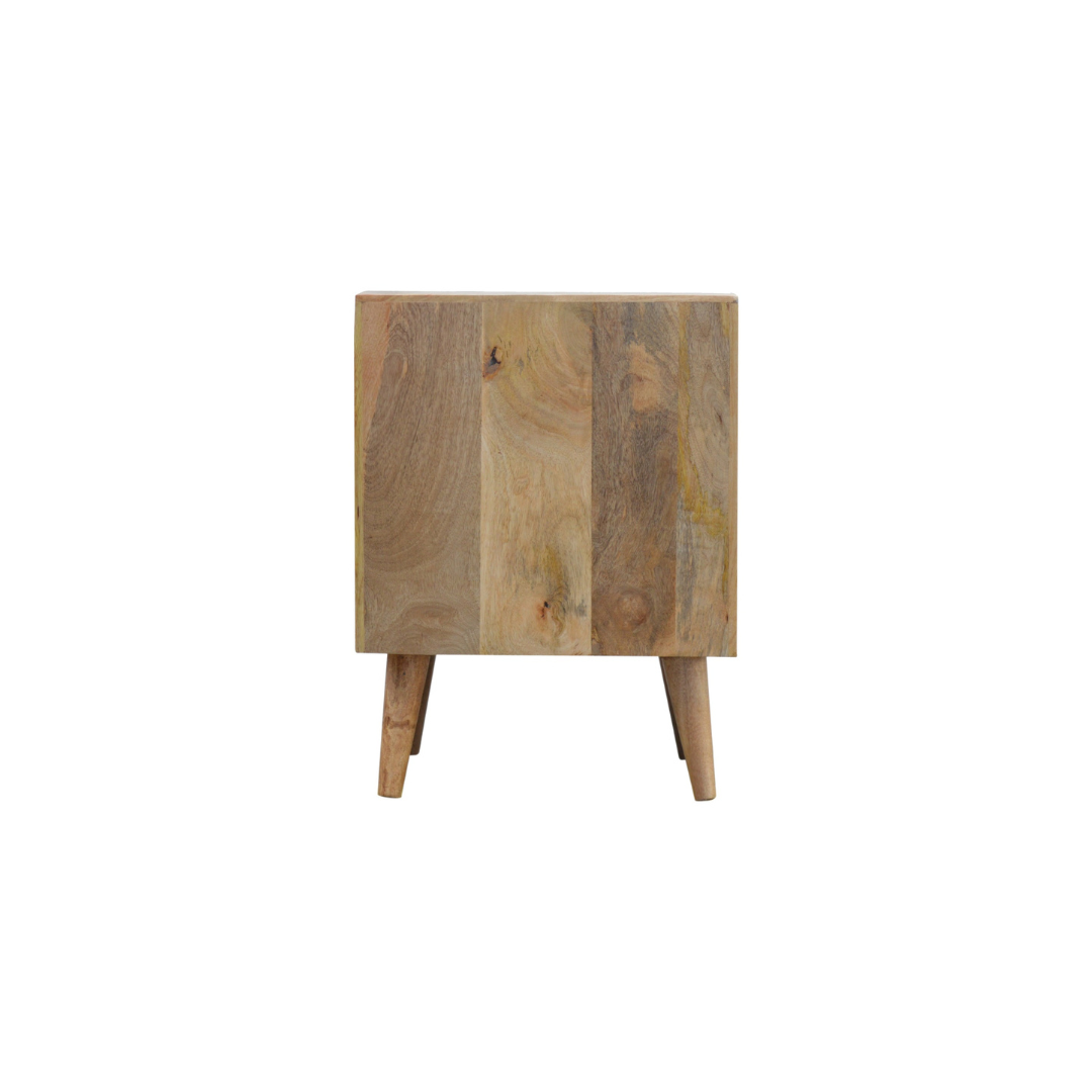 White and Grey Raised Bedside Table
