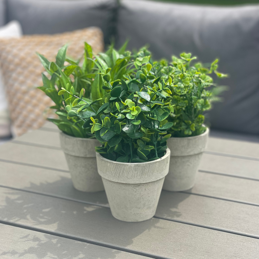 Set of 3 Artificial Shrubs in Pots