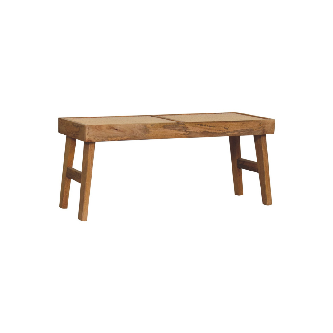 Open Rattan Bench