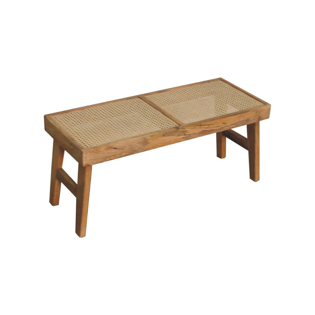 Open Rattan Bench