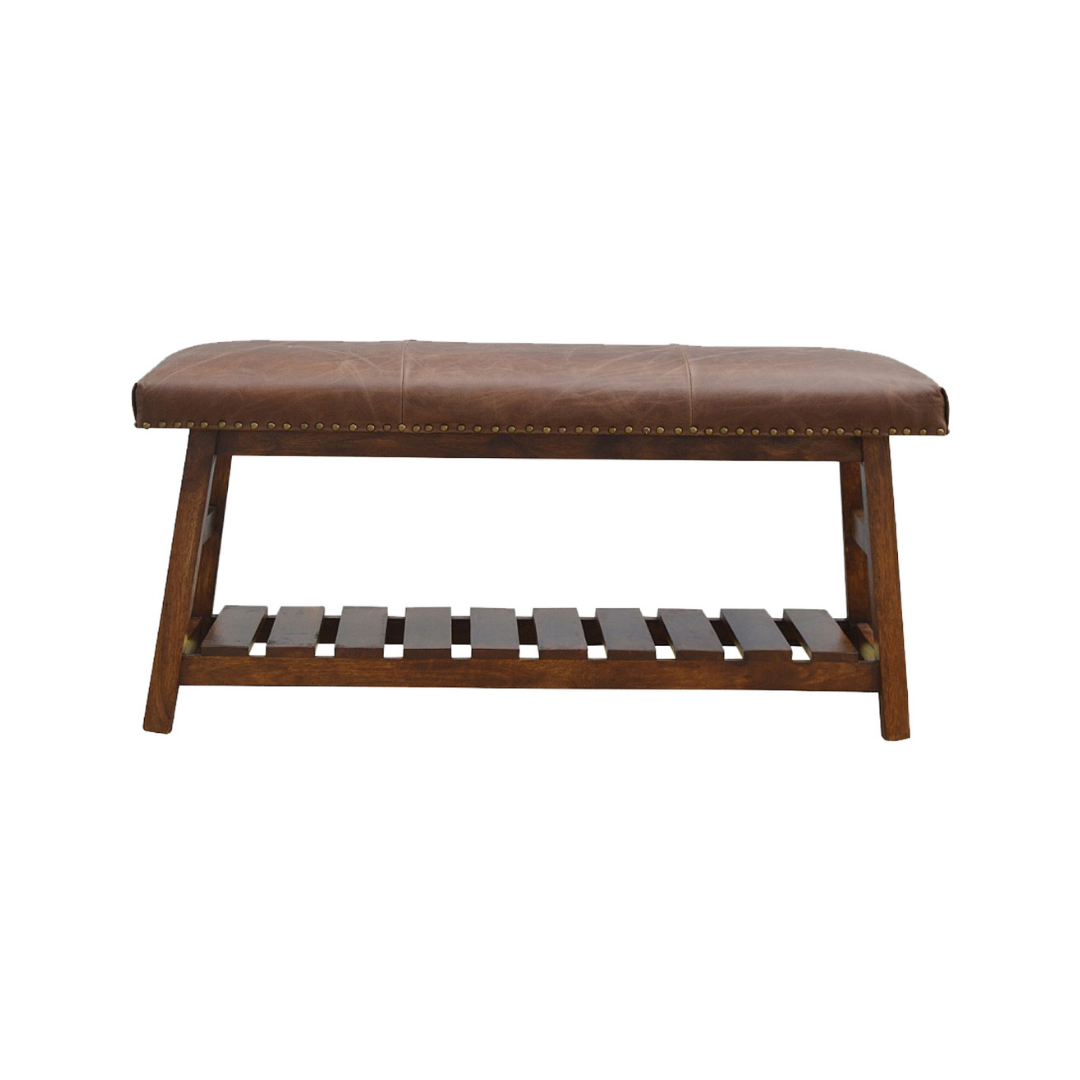 Buffalo Hide Hallway Bench