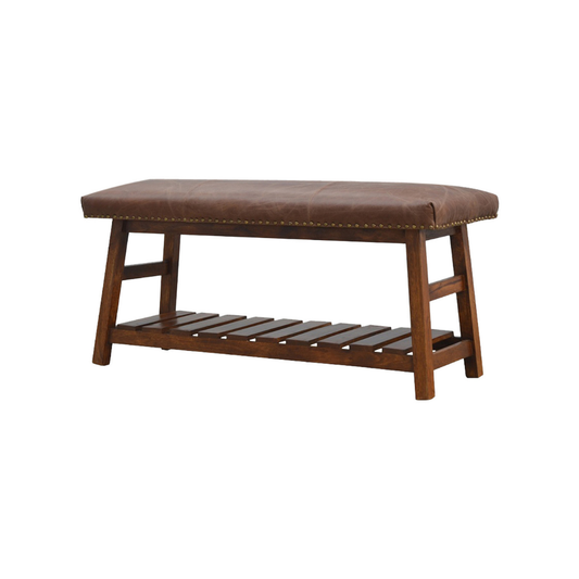 Buffalo Hide Hallway Bench