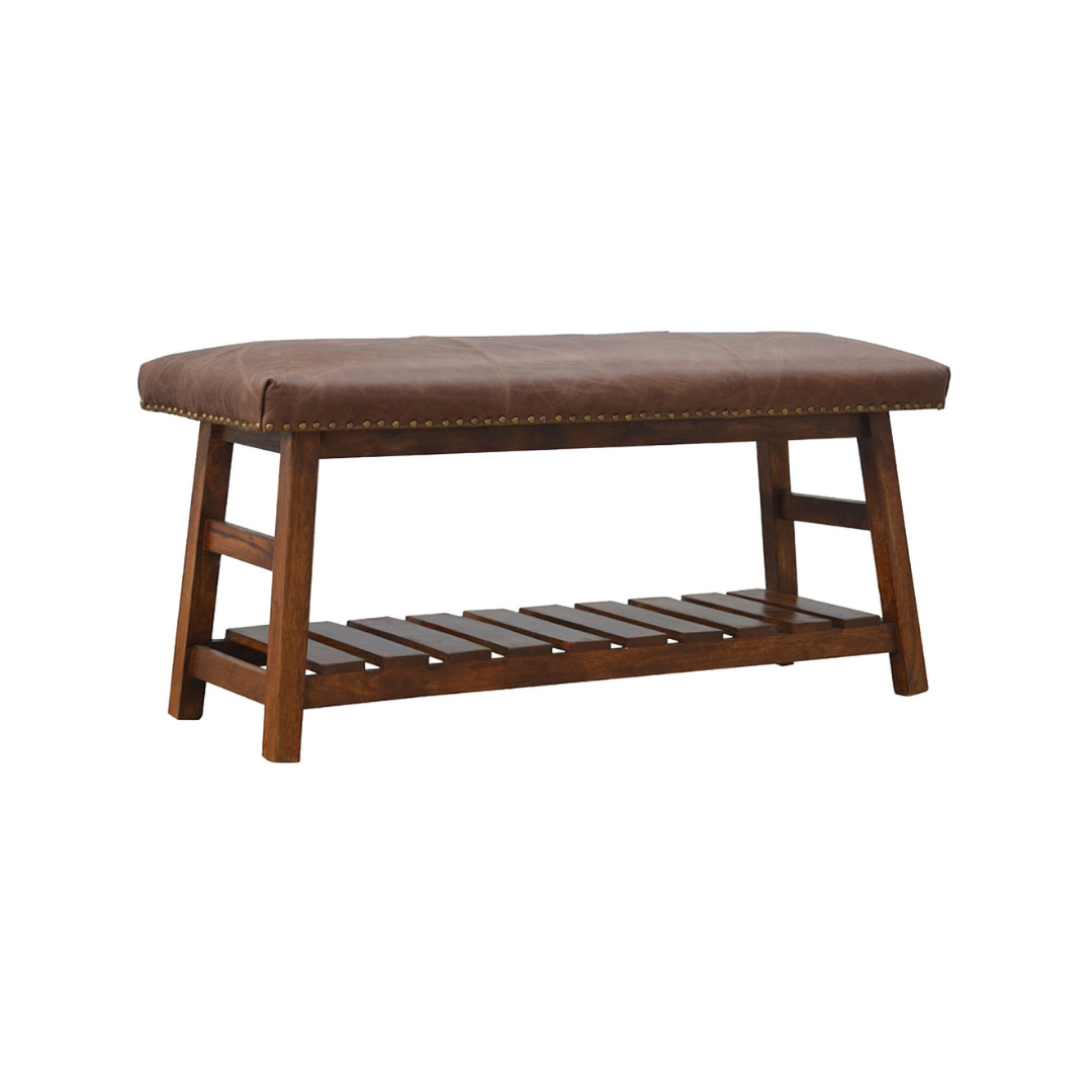 Buffalo Hide Hallway Bench