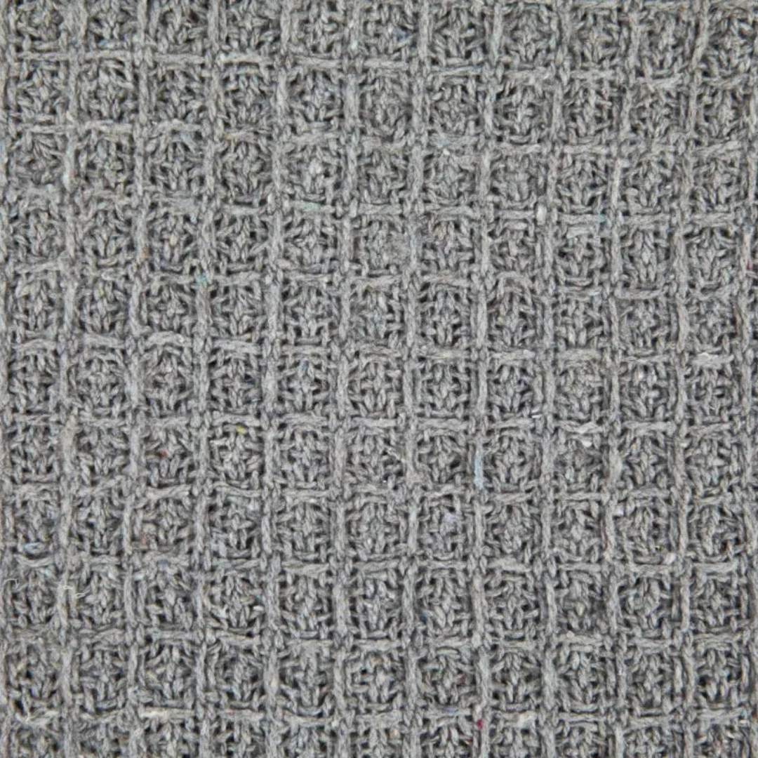 Silver Cotton Honeycomb Waffle Throw