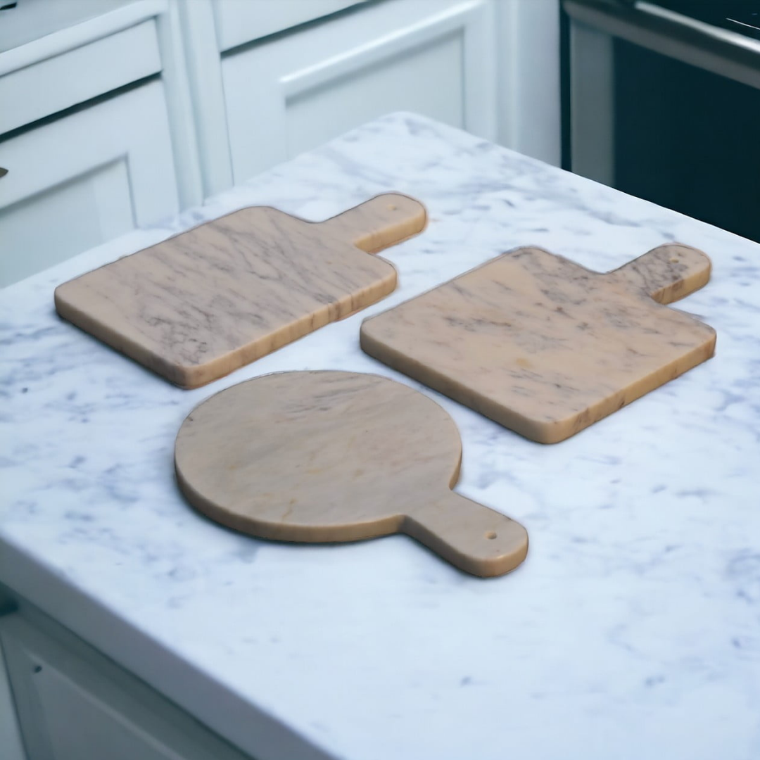White Marble Chopping Board Set