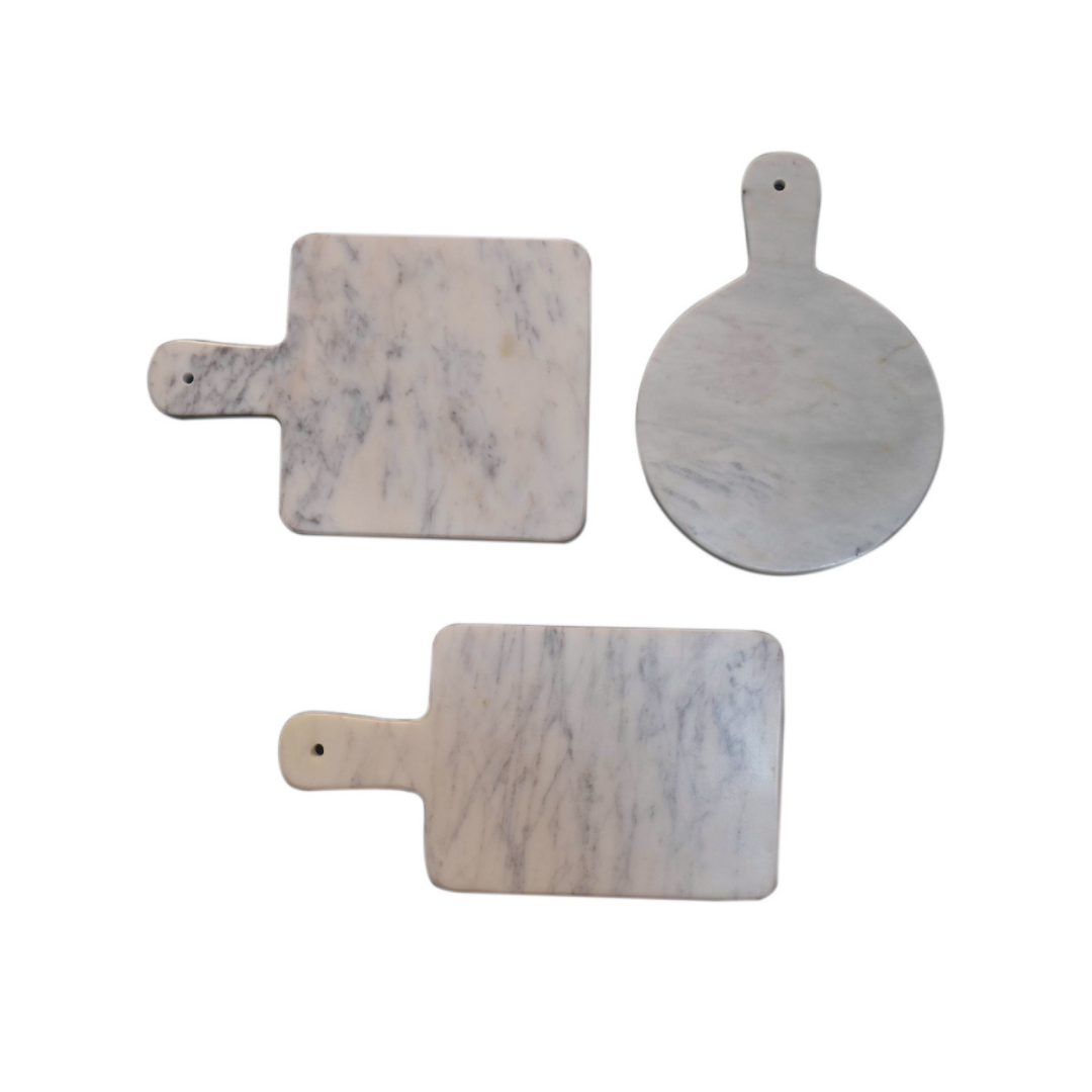 White Marble Chopping Board Set