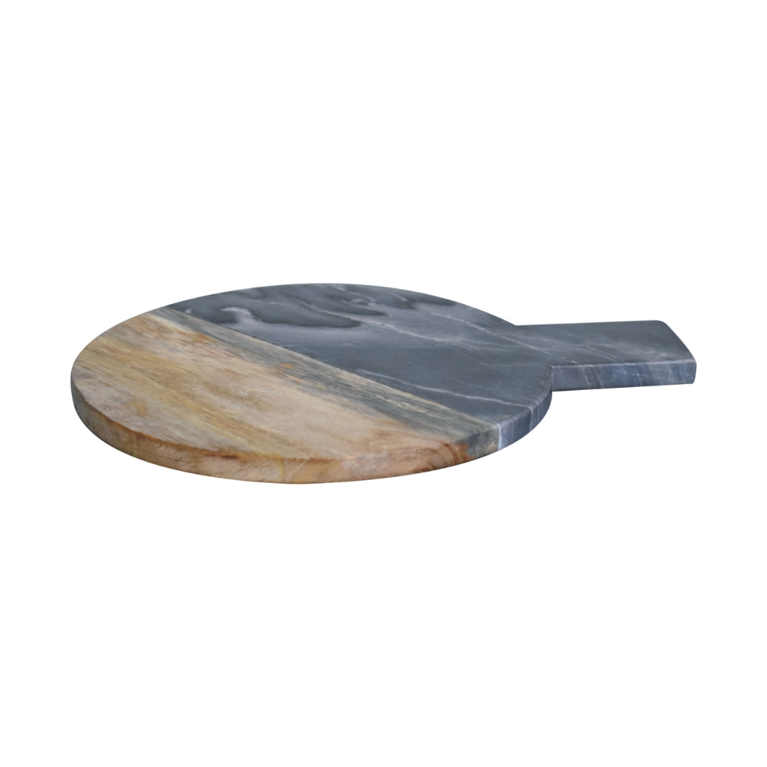 Black Marble, Terrazzo & Mango Wood Round Chopping Board