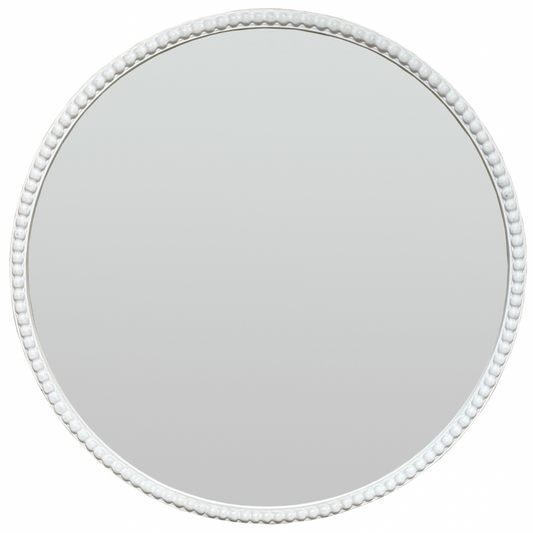 Washed Wood Framed Beaded Mirror