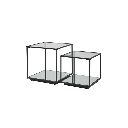 Lennox Black Framed Set Of 2 Side Tables