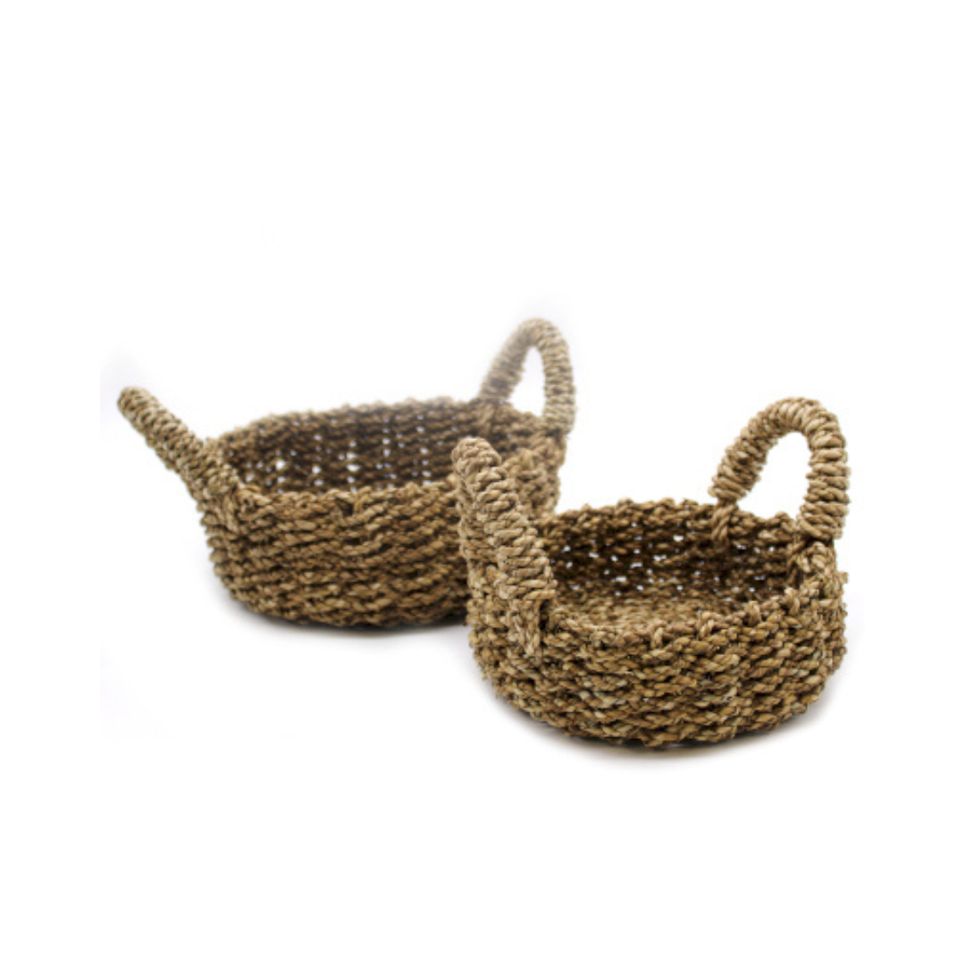 Natural Seagrass Basket - Set of 2