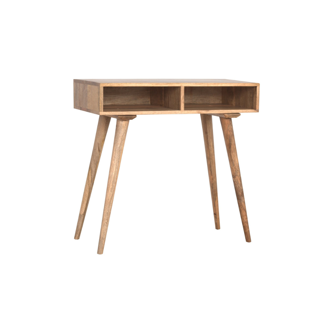 Oak-ish Open Shelf Writing Desk
