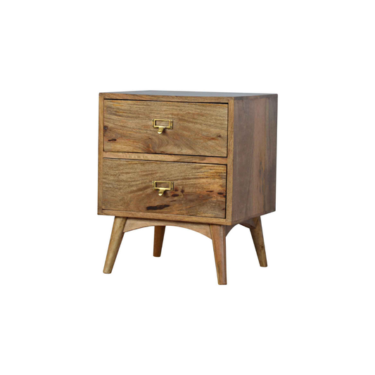 Brass Metal Slot Bedside Table