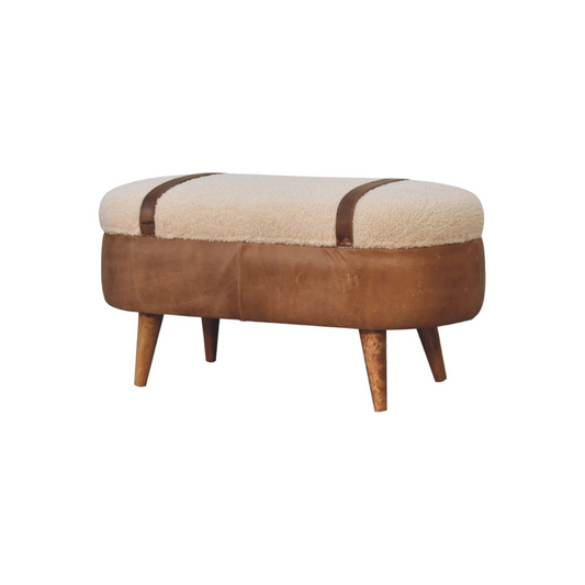 Tan Buffalo Boucle Nordic Bench