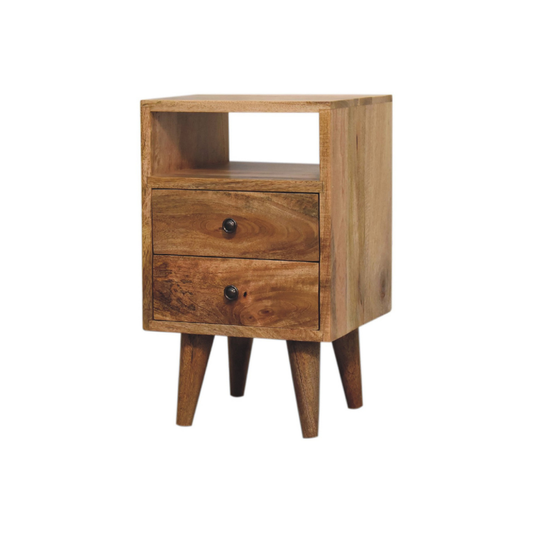 Mini Oak Style Classic Open Bedside Table