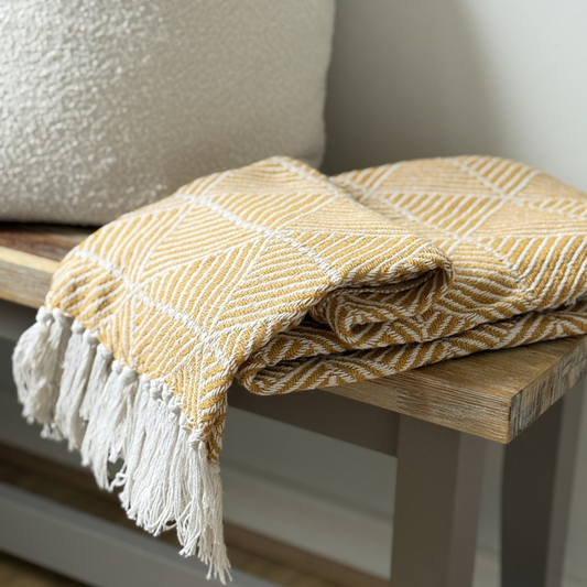 Ochre Zahra Throw Blanket