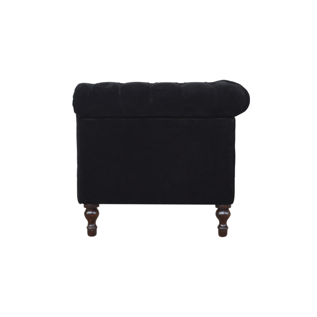 Black Velvet Chesterfield Sofa