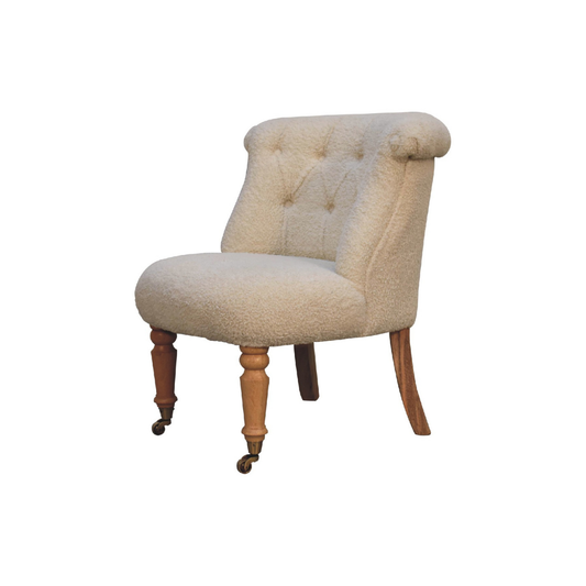 Boucle Cream Accent Chair
