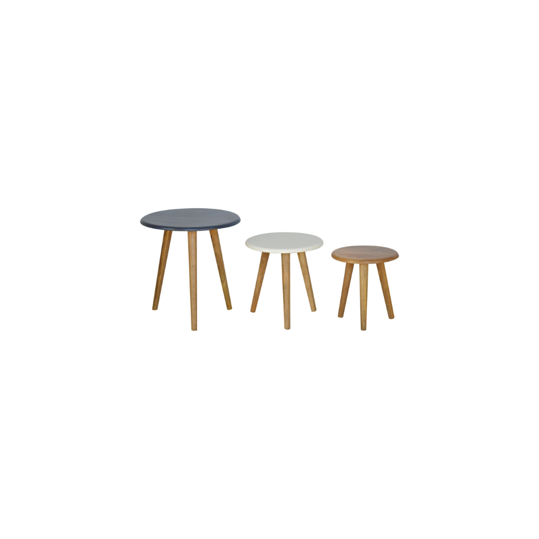 Multi Nordic Stool Set of 3